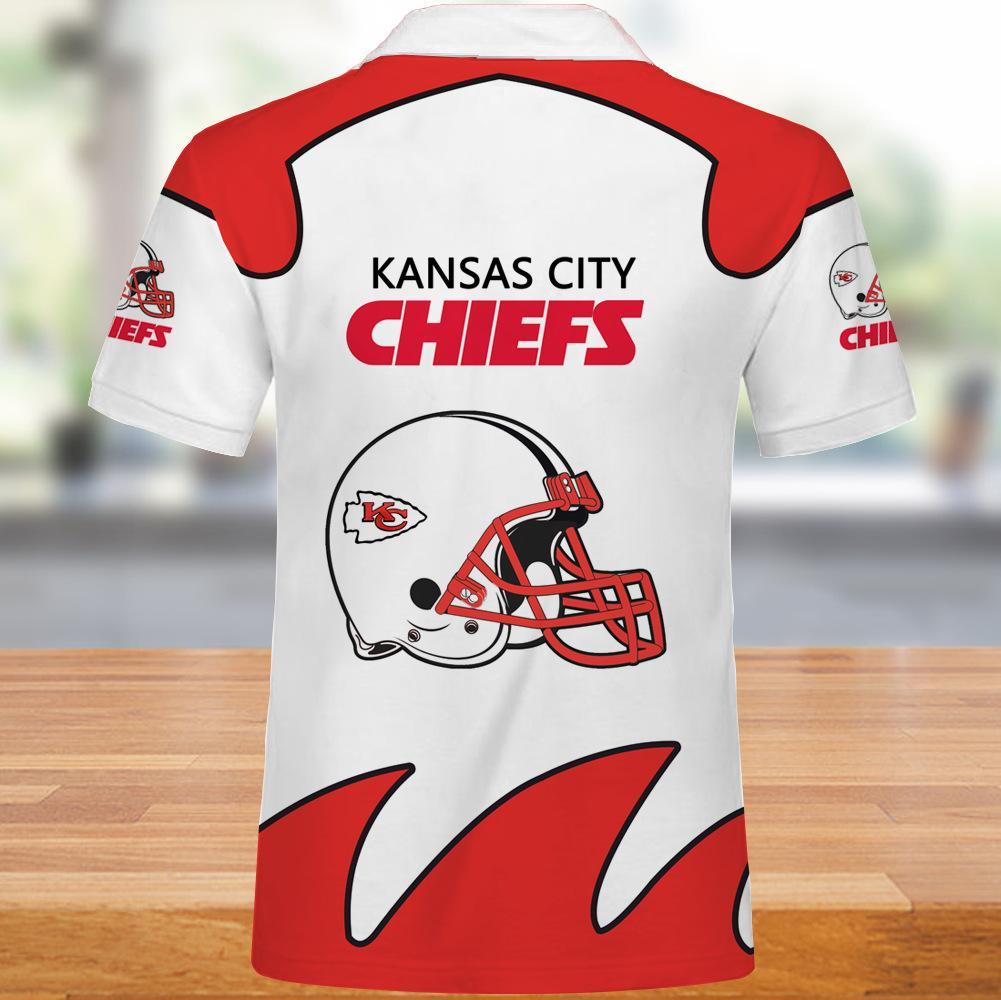 White Kansas City Chiefs Polo Shirt Gift For Nfl Fans