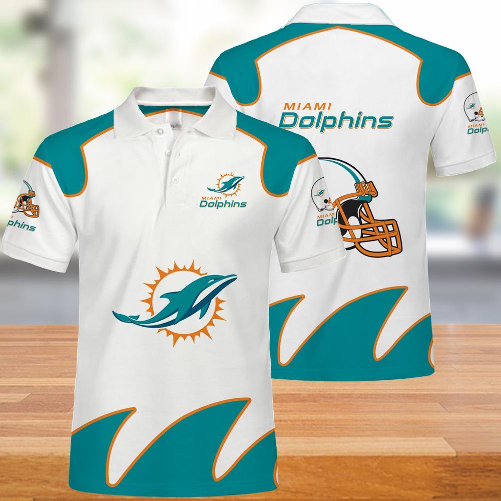 White Miami Dolphins Polo Shirt As Perfect Gift For Fans