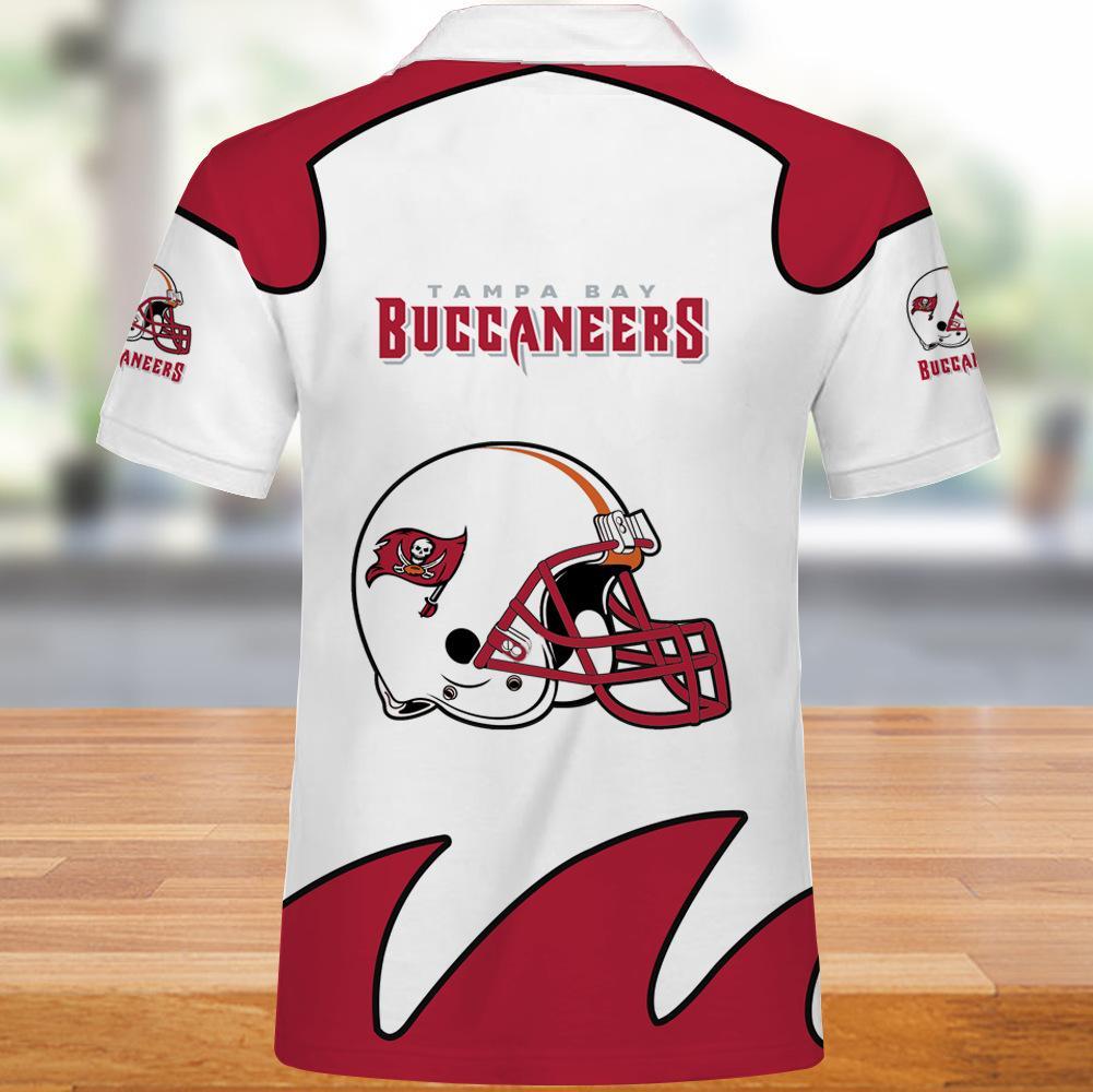 White Tampa Bay Buccaneers Polo Shirt - Ideal For Nfl Fans With Unique Prints