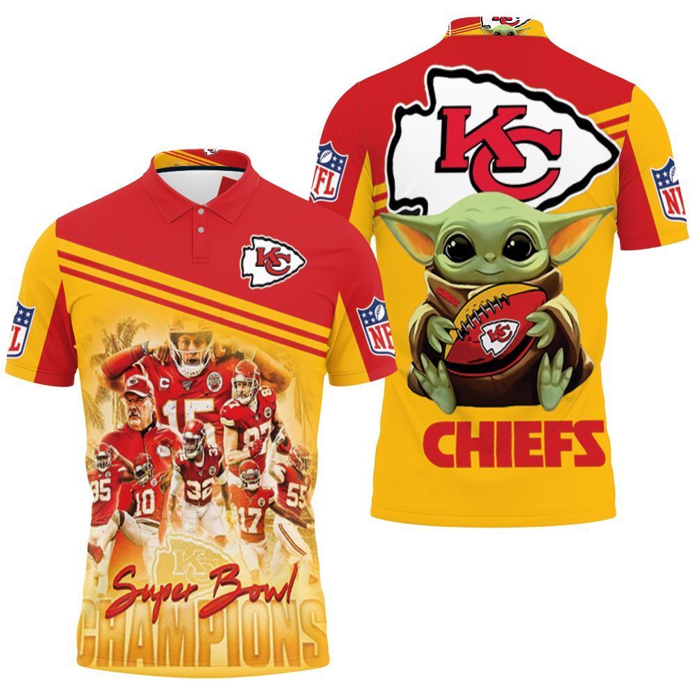 Yoda Celebrates Kc Chiefs Afc West Division Champs Super Bowl 2021 3D Polo Shirt